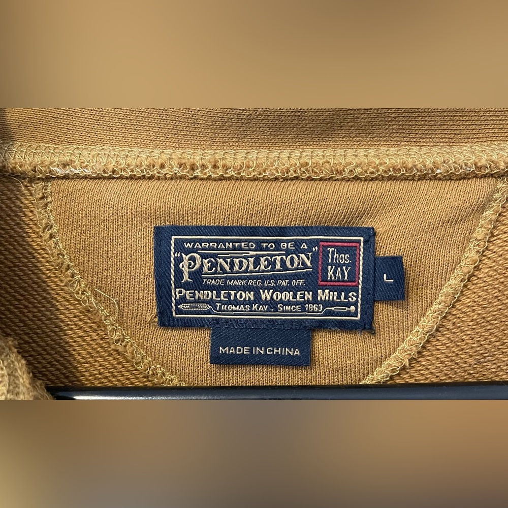 Pendleton Quarter-Zip Mustard Pullover Sweatshirt… - image 3